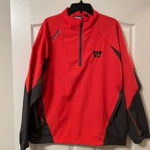 Ping Golf Recovery 1/2 Zip Jacket Mesh Lined Lightweight Red/Gray Wolverines